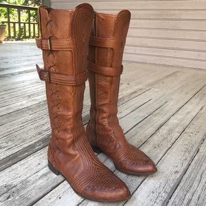 Alexander McQueen Brown Leather Riding Boots